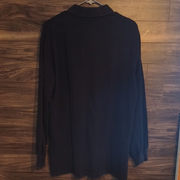 Polo by Ralph Lauren Men's Black Long Sleeve  Polo Shirt with Red Pony - Picture 4 of 4